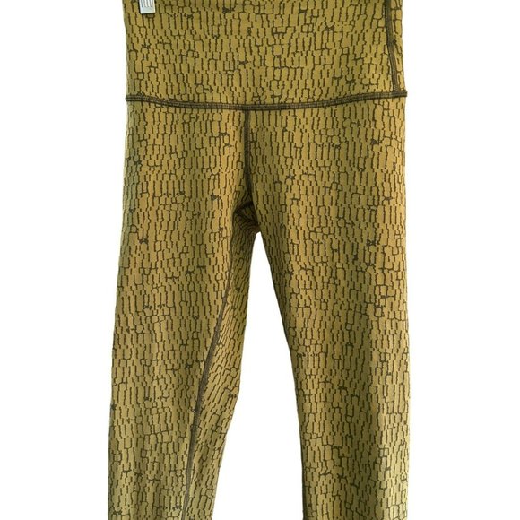 Lululemon Women's Wunder Under High Rise Stacked Jacquard Mossy Dark Olive Sz 4 - Picture 2 of 5